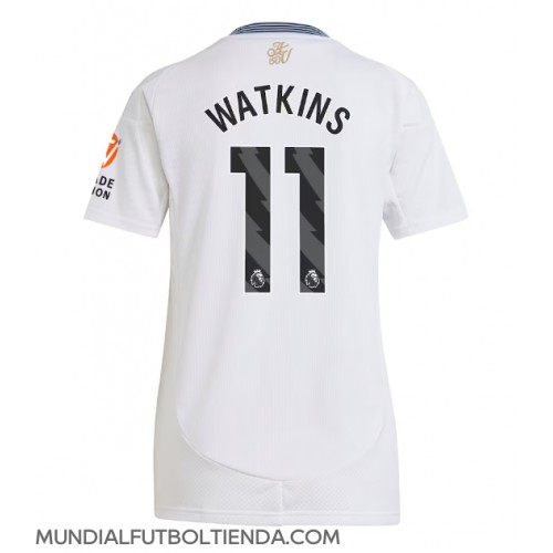 Camiseta Aston Villa Ollie Watkins #11 Segunda Equipación Replica 2024-25 para mujer mangas cortas